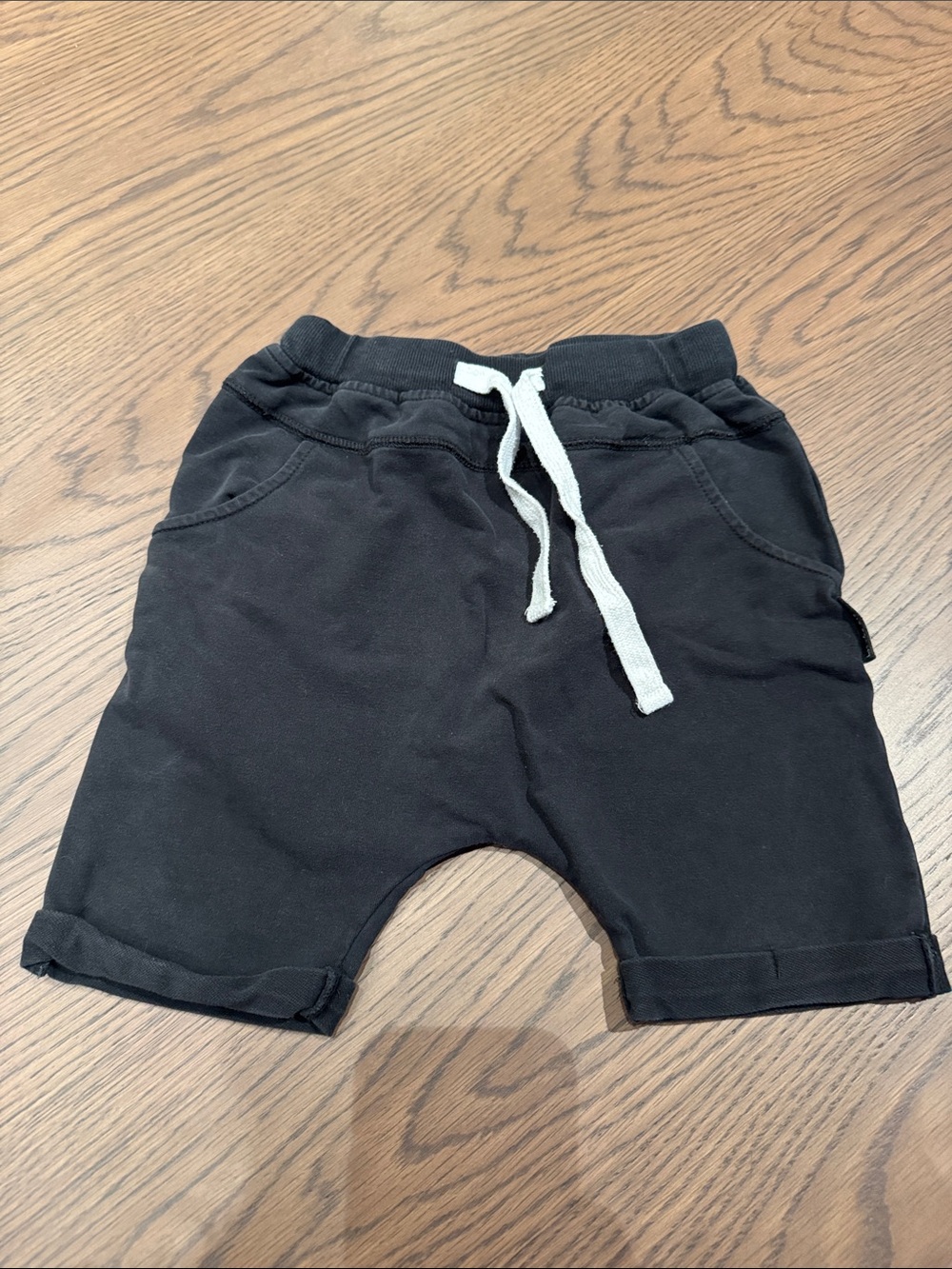 Little Bipsy Black Shorts with White Drawstring
